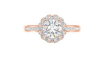 Load image into Gallery viewer, Round-shaped diamond halo pave 14K white gold engagement ring
