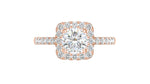 Load image into Gallery viewer, Round-shaped diamond halo pave 14K white gold engagement ring
