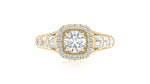 Load image into Gallery viewer, Round cut diamond Halo Pave 14K White Gold Engagement Ring
