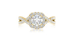 Load image into Gallery viewer, Round cut diamond halo 14K white gold ring
