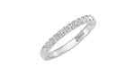 Load image into Gallery viewer, Round cut diamond solitaire halo half pave 14K white gold ring

